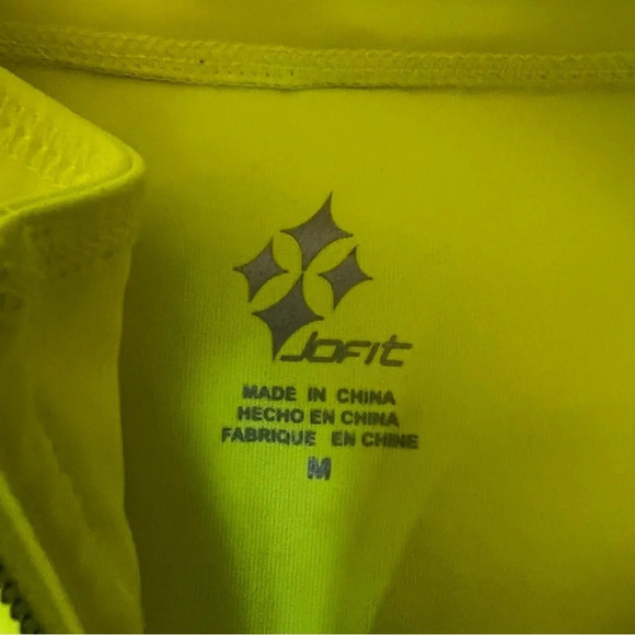 Jofit full front zip bright yellow athletic jacket size medium - Picture 5 of 7